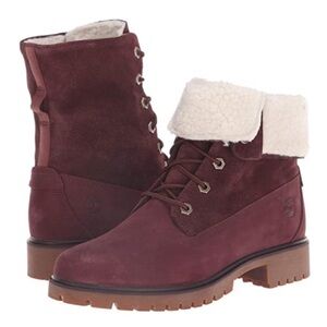 Timberland Jayne Fold Down Boots in Burgundy